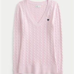 Hollister Cable-Knit Icon V-Neck Sweater
